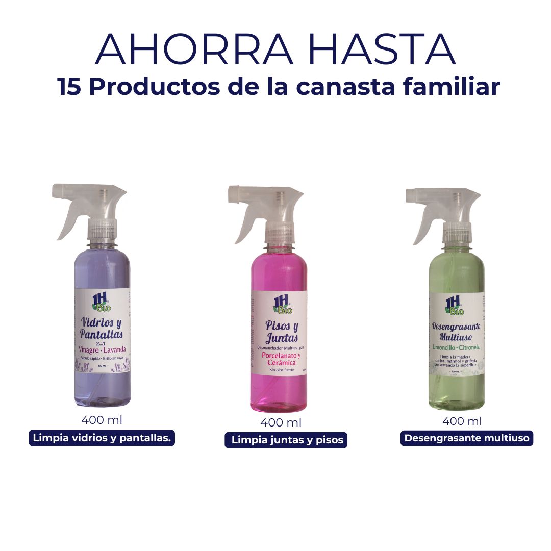KIT Multiuso 1H Bio Limpieza especializada. X 3 unds con spray.